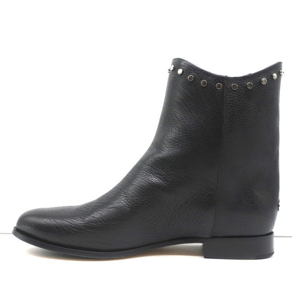 Jimmy Choo Marco Flat Ankle Boots Black Studded Leather Size 37 NEW