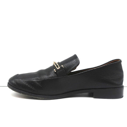 NewbarK Melanie Loafers Black Embossed Leather Size 7.5 Slip-On Flats