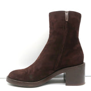 Gianvito Rossi Block Heel Ankle Boots Dark Brown Suede Size 38