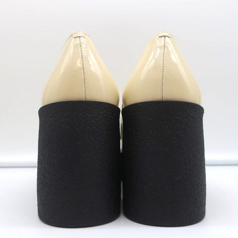 Akaada Platform Penny Loafers Yoko Ivory Patent Leather Size 36 NEW