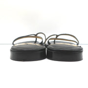 Jimmy Choo Flat Thong Slide Sandals Black Leather Size 38.5