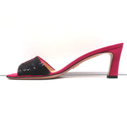 Prada Ombre Sequin Mules Fuchsia Satin Size 38 Open Toe Slide Sandals