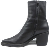 Gianvito Rossi Dylan Ankle Boots Black Leather Size 41.5 Pointed Toe High Heel
