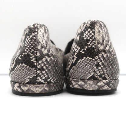 Vince Loafers Paz Gray/Cream Snake-Print Leather Size 7 Slip-On Flats