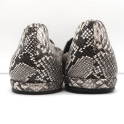 Vince Loafers Paz Gray/Cream Snake-Print Leather Size 7 Slip-On Flats