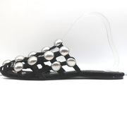 Alexander Wang Amelia Mules Black Studded Suede Size 37 Caged Sandals