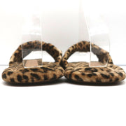 Loeffler Randall Puffy Knot Sandals Leopard Print Velvet Size 11 Flat Slides