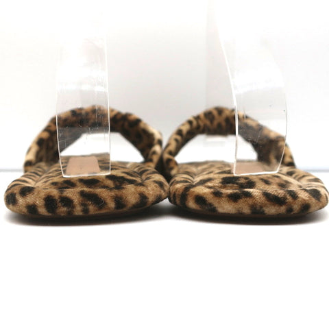 Loeffler Randall Puffy Knot Sandals Leopard Print Velvet Size 11 Flat Slides