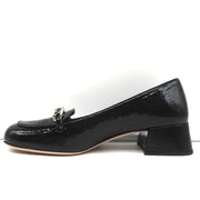 Miu Miu Chain Link Loafers Black Patent Leather Size 36.5 NEW