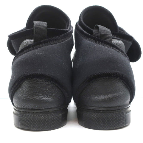 Balenciaga High Top Sneakers Black Leather & Velvet Size 40