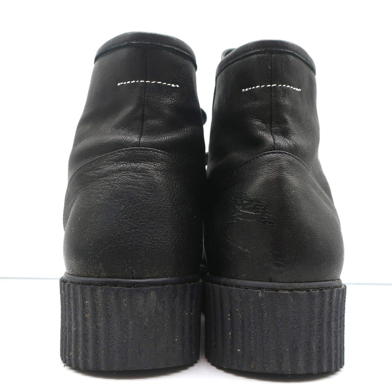 MM6 Maison Margiela High Top Platform Creeper Sneakers Black Leather Size 41