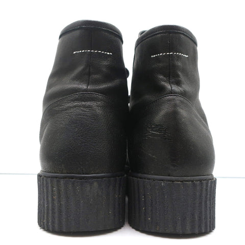 MM6 Maison Margiela High Top Platform Creeper Sneakers Black Leather Size 41