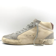 Golden Goose Mid Star Sneakers Off-White Leather & Purple Suede Size 37