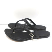Christian Dior Cannage Thong Sandals Black Leather Size 35.5 Flat Slides