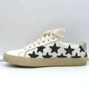 Saint Laurent Court Classic Star Sneakers White & Black Leather Size 36.5