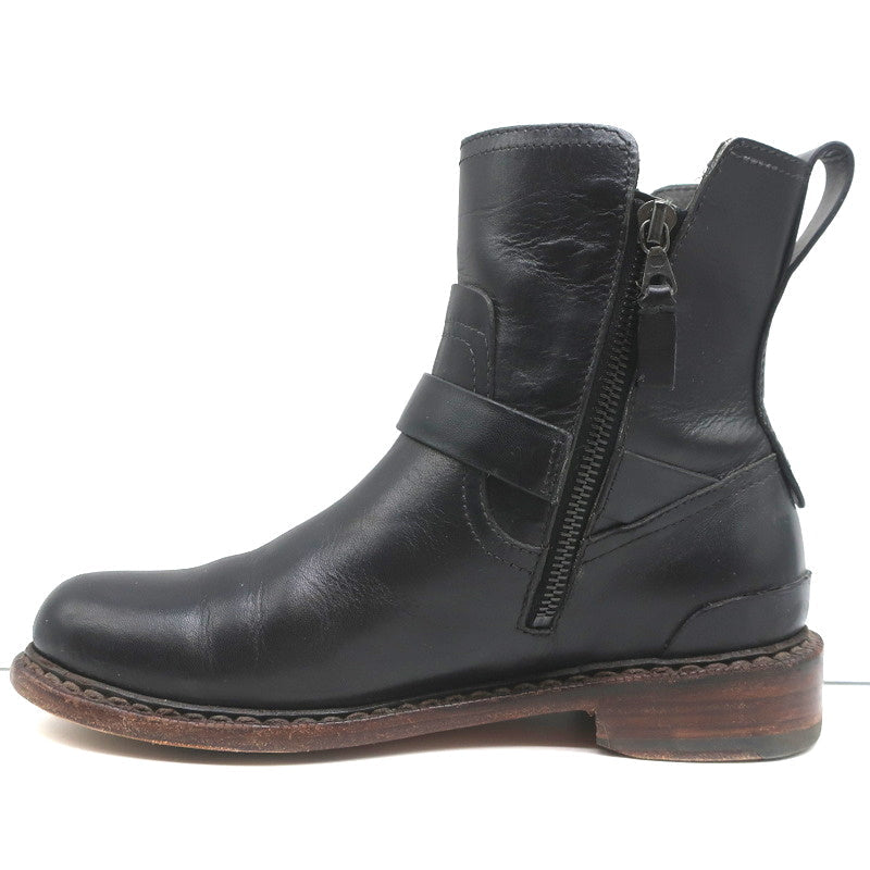 Rag & Bone Ashford Moto Boots Black Leather Size 36 Flat Ankle Boots