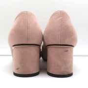 Gucci Marmont Mid-Heel Pumps Light Pink Fringed Suede Size 38