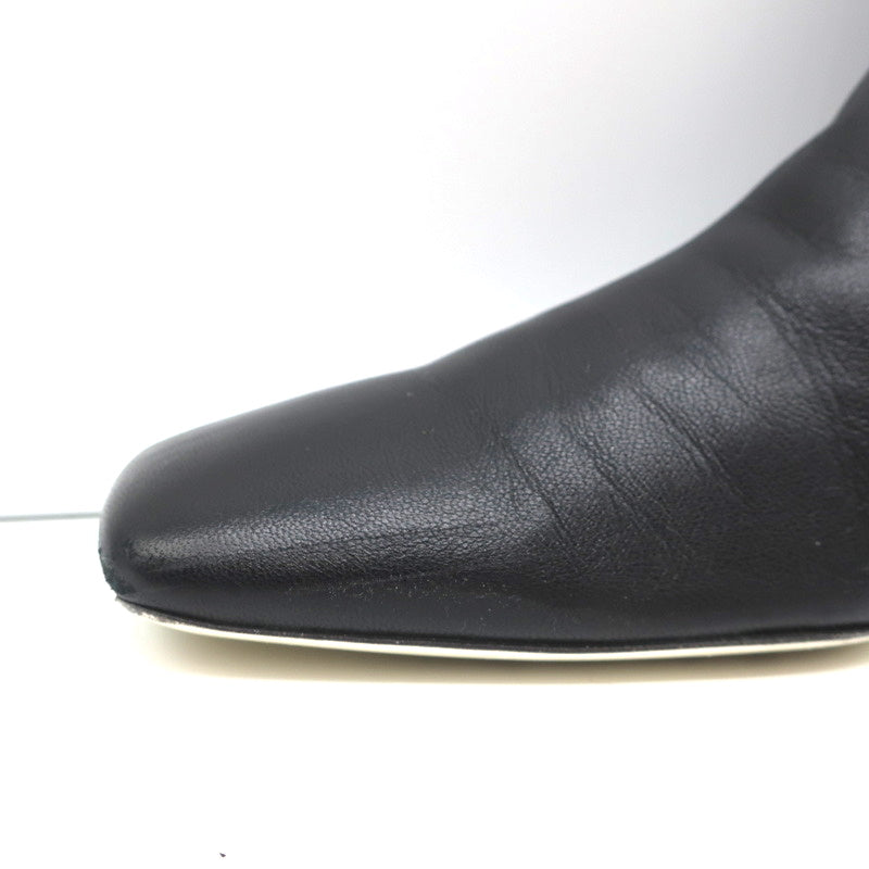 Proenza Schouler Square Toe Chelsea Boots Black Leather Size 41 Kitten Heel