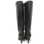Stuart Weitzman Bonjour Knee High Boots Black Leather Size 6 Pointed Toe Heel