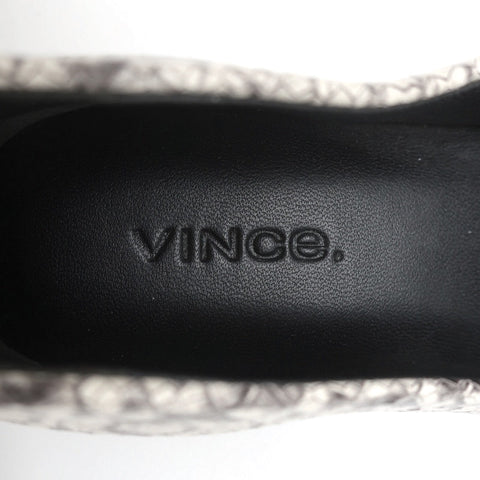 Vince Loafers Paz Gray/Cream Snake-Print Leather Size 7 Slip-On Flats