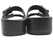 Balenciaga Mallorca Platform Slide Sandals Black Leather Size 37 NEW