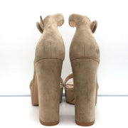 Gianvito Rossi Platform Sandals Bisque Suede Size 36 Ankle Strap Heels
