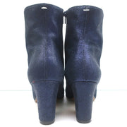 Maison Margiela Ankle Boots Navy Metallic Suede Size 38