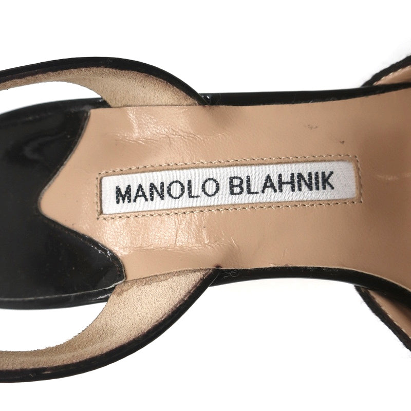 Manolo Blahnik Carolyne Slingback Pumps Leopard Jacquard & Patent Size 38.5