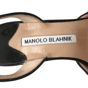 Manolo Blahnik Carolyne Slingback Pumps Leopard Jacquard & Patent Size 38.5