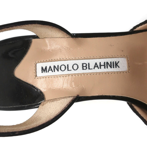 Manolo Blahnik Carolyne Slingback Pumps Leopard Jacquard & Patent Size 38.5