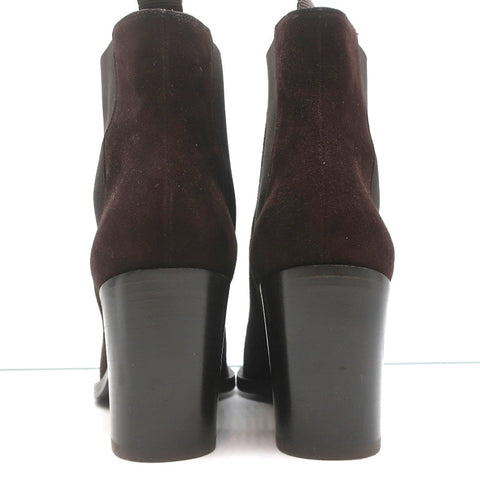 Gianvito Rossi Romney Chelsea Boots Dark Brown Suede Size 38.5 Pointed Toe