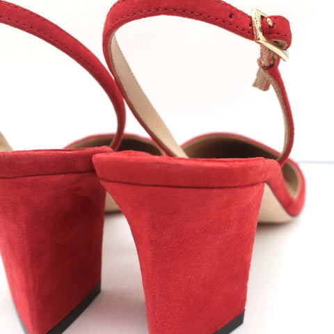 Tamara Mellon Liaison 55 Slingback Pumps Red Suede Size 36.5 NEW