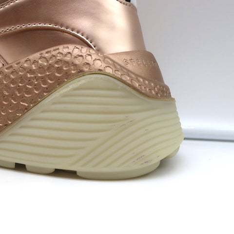 Stella McCartney Eclypse Sneakers Rose Gold Metallic Faux Leather Size 38 NEW