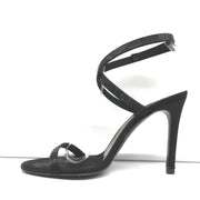 Pedro Garcia Ankle Strap Sandals Clara Black Crystal-Embellished Satin Size 37