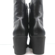 Gianvito Rossi Dylan Ankle Boots Black Leather Size 41.5 Pointed Toe High Heel