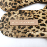 Loeffler Randall Puffy Knot Sandals Leopard Print Velvet Size 11 Flat Slides