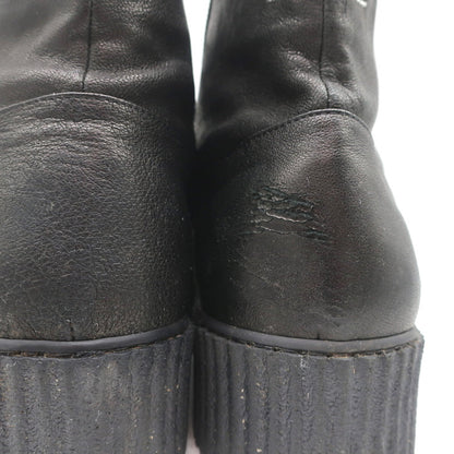 MM6 Maison Margiela High Top Platform Creeper Sneakers Black Leather Size 41