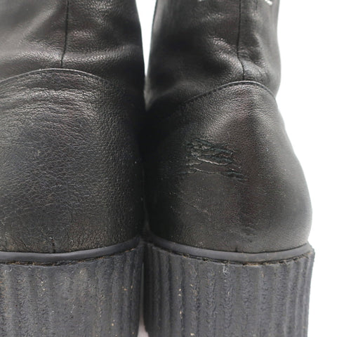 MM6 Maison Margiela High Top Platform Creeper Sneakers Black Leather Size 41