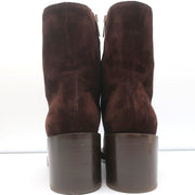 Gianvito Rossi Block Heel Ankle Boots Dark Brown Suede Size 38