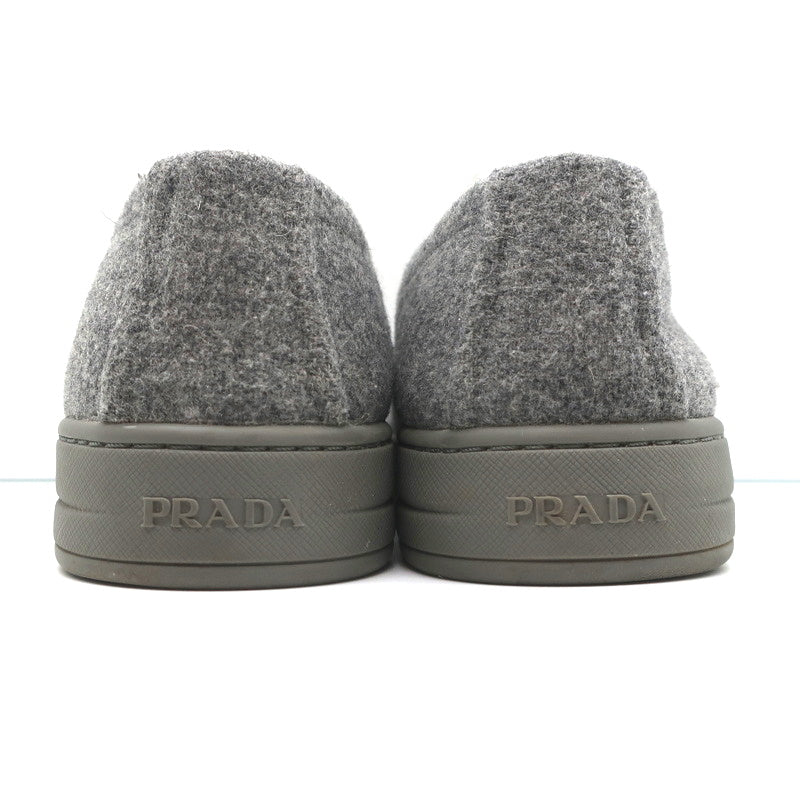 Prada Sport Slip-On Sneakers Gray Wool Felt Size 37.5
