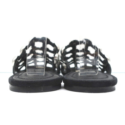 Alexander Wang Amelia Mules Black Studded Suede Size 37 Caged Sandals
