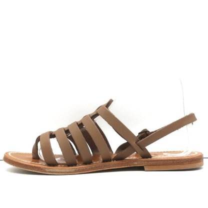 K.Jacques Homere Slingback Thong Sandals Taupe Leather Size 38