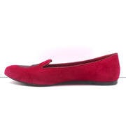 Alexander McQueen Sequin Skull Loafers Magenta Suede Size 37 Slip-On Flats