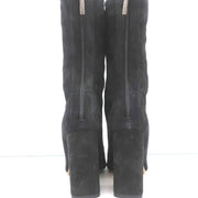 Paris Texas Mama Daily Boots Charcoal Stretch Suede Size 40 Pointed Toe