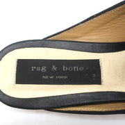 Rag & Bone Flat Mules Sabine Black Suede & Leather Size 41