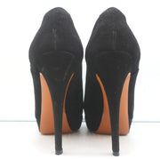 Gucci Betty Lace-Up Platform Booties Black Suede Size 38.5