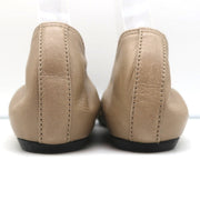 Lanvin Cap Toe Ballet Flats Taupe/Brown Two-Tone Leather Size 38.5