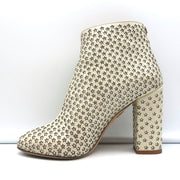 Charlotte Olympia Alba Star Ankle Boot Cream Crystal-Embellished Leather Size 38