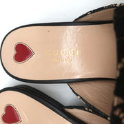 Gucci Princetown Horsebit Loafer Mules Black Lace Size 39