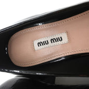 Miu Miu Chain Link Loafers Black Patent Leather Size 36.5 NEW
